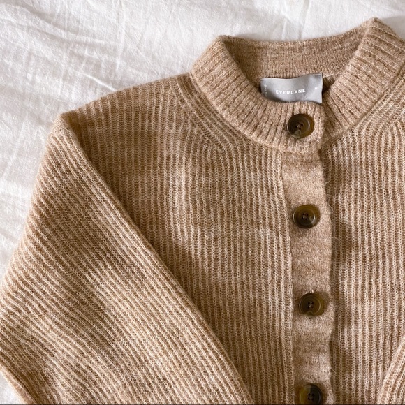 everlane the cropped alpaca cardigan